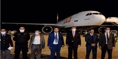 Tunus'a gönderilen Tıbbi yardım malzemelerini taşıyan uçak Tunus'a indi