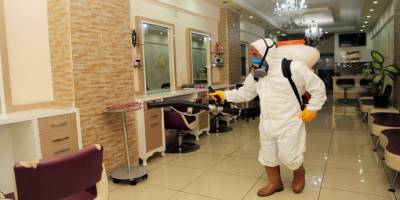 Mersin Erdemli'de 130 berber ve kuaför dezenfekte edildi