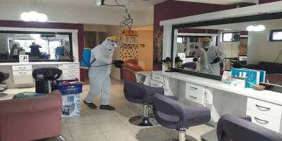 Karabük Safranbolu'da berber ve kuaförler dezenfekte edildi