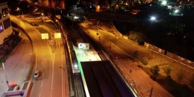 Marmaray'dan iki kıta arası geçiş yapan İlk yük treni havadan görüntülendi