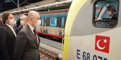 Marmaray'dan iki kıta arası geçiş yapan yük treni havadan görüntülendi