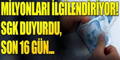 SGK resmen duyurdu tamamını ödüyor! Milyonlarca kişiyi kapsıyor!16 gün kaldı!