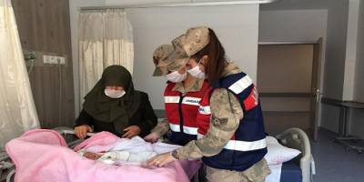 Elbistan ilçesinde Silah arkadaşlarının baba olma sevincini paylaştılar