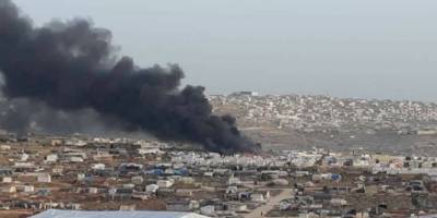 Suriye’de sığınmacıların kaldığı kampta yangın çıktı