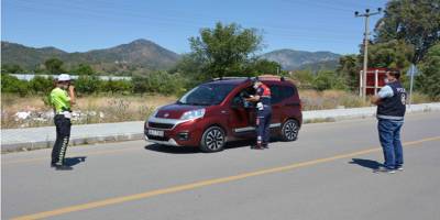 Muğla'nın Ortaca ilçesinde jandarma ve polis ekiplerinden ortak denetim