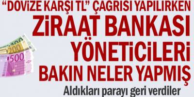 Dövize karşı TL çağrısı yapılırken Ziraat Bankası kardan pay aldı