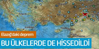 Elazığ’daki şiddetli deprem 6 ülke de hissedildi!