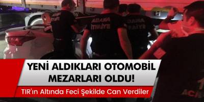 Ceyhan'da genç çiftin yeni aldıkları otomobil mezarları oldu