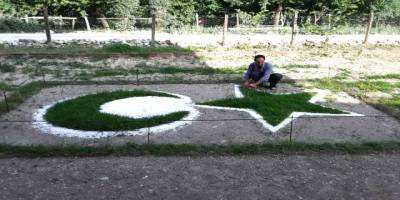 Ordu’da bir kişi Ay-yıldız sevgisini bahçesine işledi