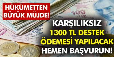 Hükümetten Büyük Müjde Karşılıksız 1300 TL Destek Ödemesi yapılacak! Hemen Başvuru Şartları Nelerdir?