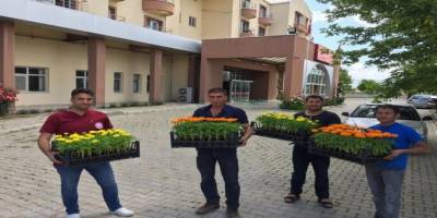 Afyonkarahisar Sandıklı Belediyesi kamu kurumlarına 9 bin çiçek dağıttı