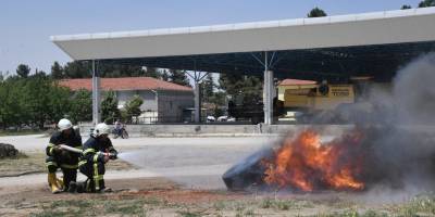 Isparta Belediyesi İtfaiye ekipleri ilçe ve beldelere eğitim desteği