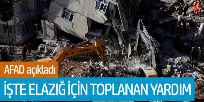 AFAD açıkladı: İşte Elazığ İçin Toplanan Yardım