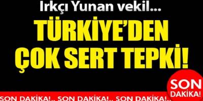 Türkiye'den ırkçı Yunan vekile sert tepki!