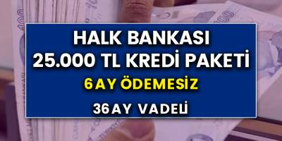 Halkbankası'ndan 25 bin TL kredi paketi! 6 Ay Ödemesiz 36 Ay taksitle hemen başvurun!