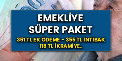 Emekliye süper paket! 361 TL ek ödeme, 355 TL intibak ve 118 TL ikramiye! SGK, Bağkur emeklilerine müjde..