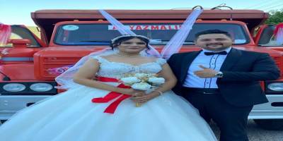 Ankara'da Kamyon gelin arabası oldu