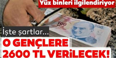 Gençlere 2600 TL verilecek Başvuru nasıl yapılır şartlar nelerdir?