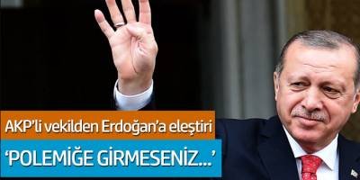 AKP'li vekilden Erdoğan'a eleştiri: 'Polemiğe girmeseniz...'