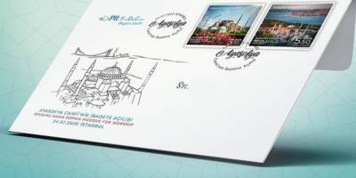 Ulaştırma ve Altyapı Bakanlığı, Ayasofya'nın cami için kişiye özel pul çıkardı..!