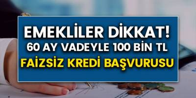 Emeklilere 60 ay vadeli 100 bin TL faizsiz kredi imkanı…. Nasıl başvuru yapılır, başvuru tarihi ne zaman?
