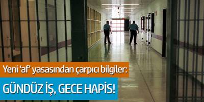 Yeni af yasasından çarpıcı bilgiler: Güzdüz iş, gece hapis!