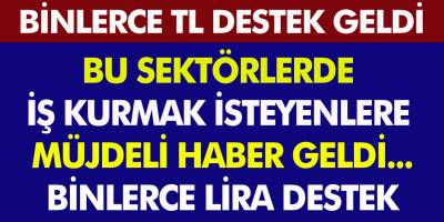 Belirtilen Sektörlerde İş Kurmak İsteyen Vatandaşlara Müjdeli Haber! Binlerce Lira Destek Geldi...