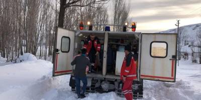 Rahatsızlanan 2 kardeş için karlı yollar aşıldı