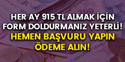 Her ay düzenli olarak 915 TL ödeme almak için bu formu doldurmanız yeterli! Hemen başvuru yapabilirsiniz…