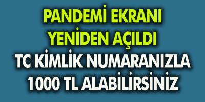Pandemi Başvuru Ekranı Yeniden Açıldı! Koşulsuz Şartsız TC Kimlik Numaranızla 1000 TL Alabilirsiniz…