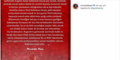 Mustafa Kapı Galatasaray'a böyle veda etti