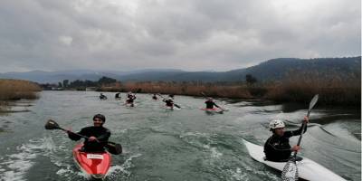 Kanocular yarışlara Akçapınar Azmağında hazırlanıyor