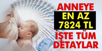 Çalışan Anneye En Az 7824 TL!