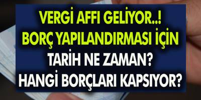Vergi affı geliyor! 2020 yılı vergi borcu affı ve sigorta borç yapılandırılması için tarih verildi mi? Vergi affını hangi borçlar kapsıyor?