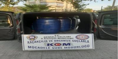 Denizli’de polis ekipleri 570 litre şarap ele geçirildi