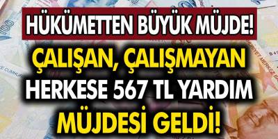 Hükümet musluğu açtı! Çalışan - çalışmayan, ev hanımı tüm vatandaşlara 567 TL yardım!