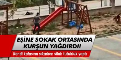 Bursa Gemlik'te alkollü koca eşini sokak ortasında kurşun yağmuruna tuttu!