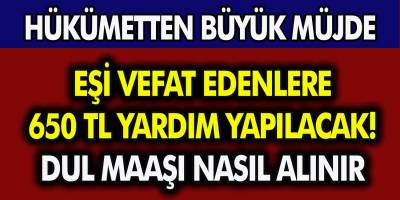 Hükümetten dul kadınlara müjde... Eşi ölenlere tam 650 TL yardım yapılacak! Dul maaşı nasıl alınır?