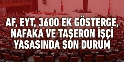 EYT, af, 3600 ek gösterge, nafaka ve taşeron işçi yasası en son durum meclite!