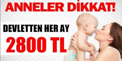 Annelere Devletten Her Ay 2800 TL!