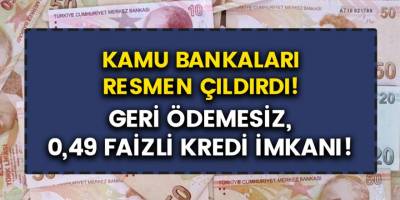 Kamu bankalarından geri ödemesiz 0,49 faiz oranı ile temel ihtiyaç kredisi başvuruları başladı!