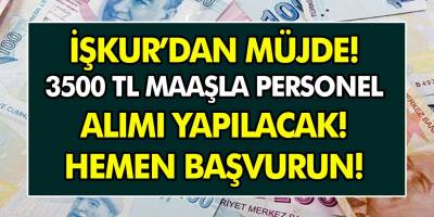 İŞKUR’dan müjde! 3500 TL maaşla personel alımı yapılacak! Hemen başvuru yapın…