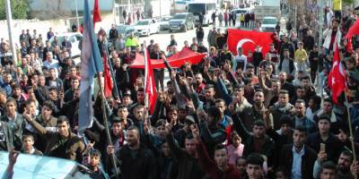 Ceylanpınar'da İdlib saldırısına tepki