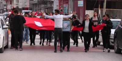 Samandağ şehitler için yürüdü