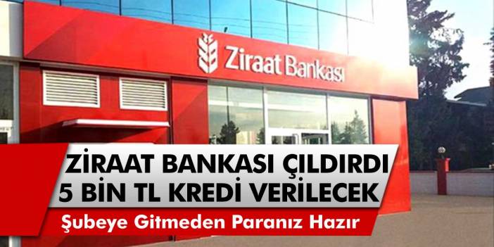 Ziraat Bankası Çıldırdı! Aylık 475 TL Taksitle 5 Bin TL Kredi Verilecek: Şubeye Gitmeden Paranızı Hemen Çekebilirsiniz…