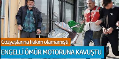 Gözyaşlarına hakim olamamıştı... Engelli Osman Ömür motoruna kavuştu!