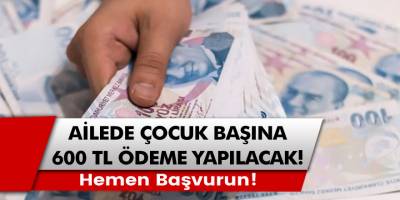Devlet her çocuk başına 600 TL'ye varan ödeme yapılıyor! Bu destekten yararlanmak için hemen başvurun...