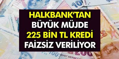 Halkbank'tan Müjde Geldi: Tam 225.000 TL Sıfır Faiz İle Verilecek!