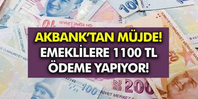 Akbank Duyurdu! Ay Sonuna Kadar Emekli olan Herkese Geri Ödeme Şartı Olmadan 1100 TL Ödeme Yapılıyor.