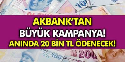 Akbank'tan Kredi Alamayanlar İçin Sevindiren Kampanya! Artık Kredilere Olumsuz Yanıt Yok, Anında 20.000 TL Ödeme Var…
